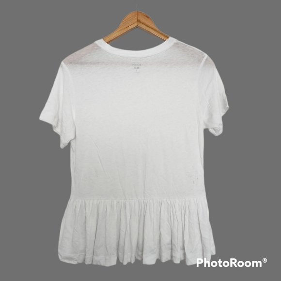 NWOT – White Small Aritzia Minerva Peplum Top - Picture 2 of 8